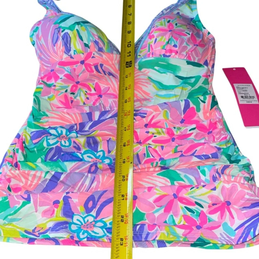 Lilly Pulitzer Bliss Halter Tankini in Pastel Pink Blue Floral - Picture 7 of 12